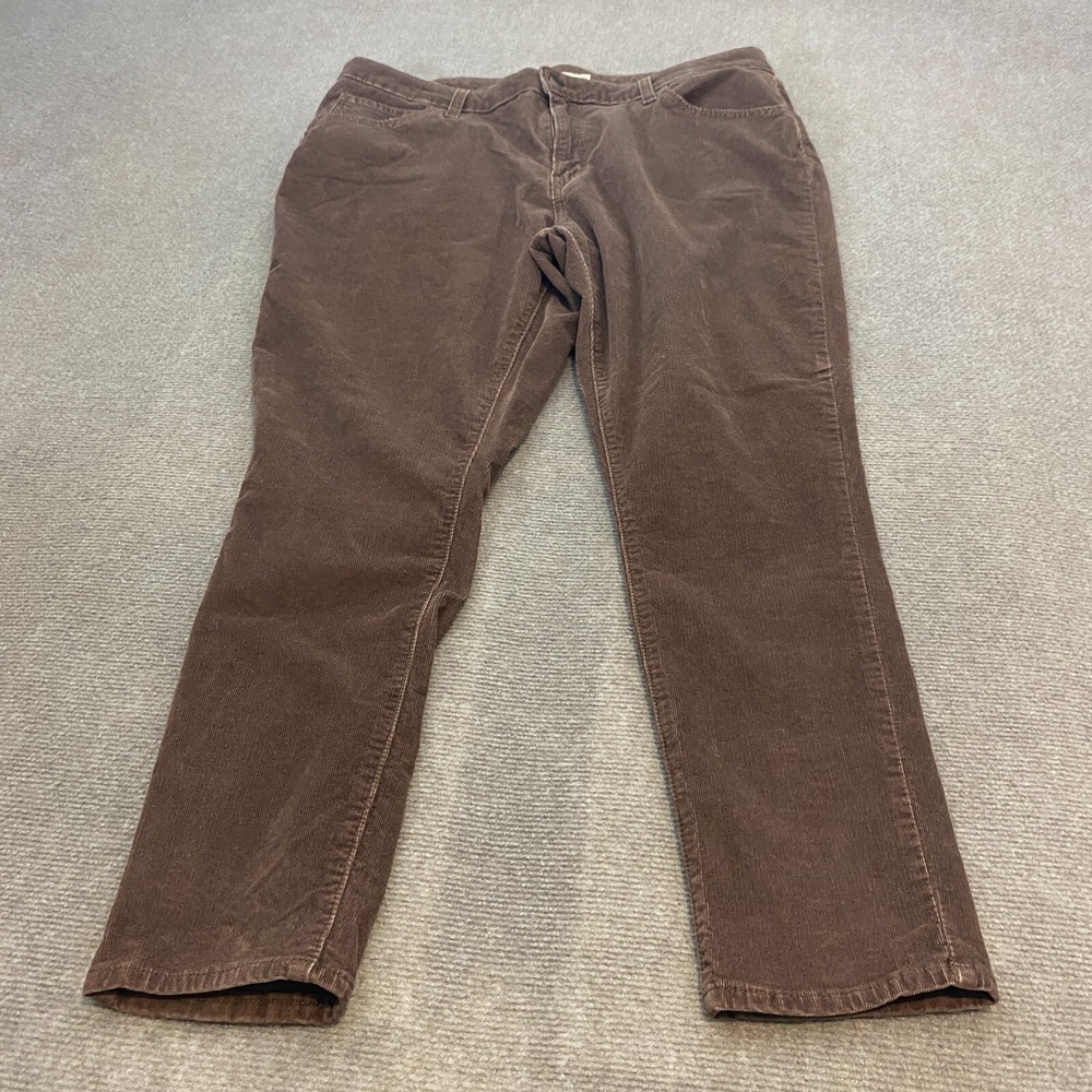 Levi's 721 Pants Womens 34 Brown Corduroy Stretch White Tab High Rise Skinny Leg